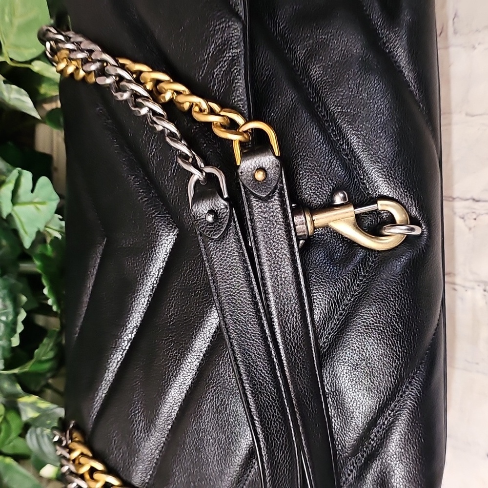 Rebecca Minkoff NWT 2 Faced Edie Black Maxi Quilted Chain Crossbody/Shoulder Bag - Picture 9 of 16